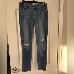 PAIGE Blue Distressed Verdugo Ankle Skinny Jeans